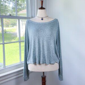 Aeropostale Pastel Blue Long Dolman Sleeve Lightweight Slouchy Sweater XL Comfy